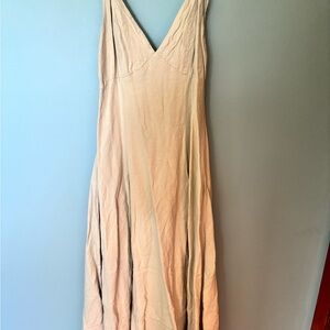Linen Blend Worth Collective Midi A Line Dress